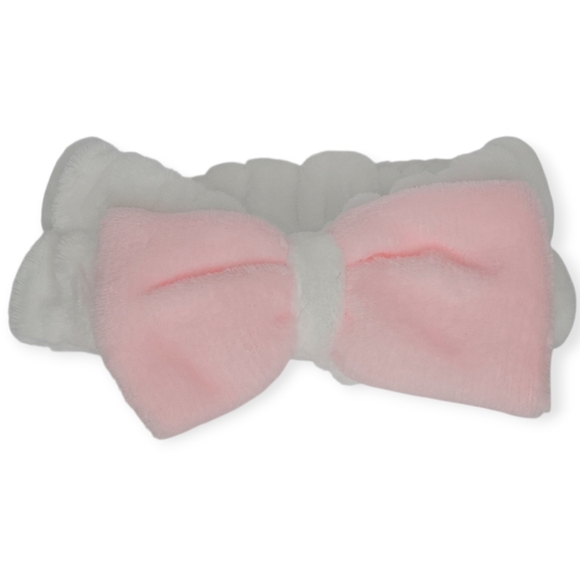 he Crème Shop Teddy Headyband Plush Spa Headband – Pink/White, NIB - Picture 3 of 3